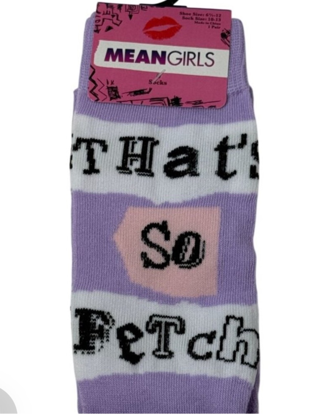 Mean Girls Women’s Lavender 'That's So Fetch' Crew Socks